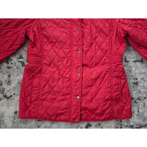 Vintage L.L. Bean Quilted Jacket -Large Red Preppy Collegiate Classic Cabincore - Picture 4 of 12